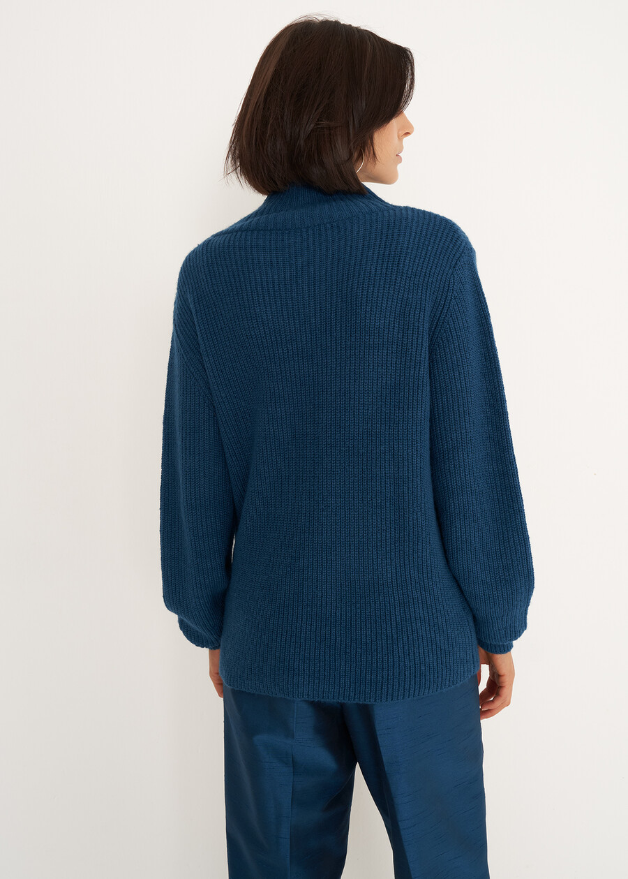 Maglione Miriam collo alto con bottoni BLU LAGUNA Donna , immagine n. 3