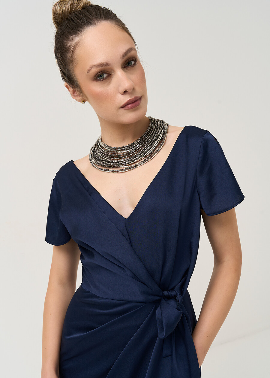 Abito midi Argo con drappeggio BLU Donna , immagine n. 2
