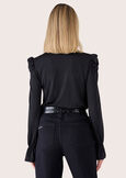 Blusa Sunset con polsini rouche NERO BLACK Donna immagine n. 4