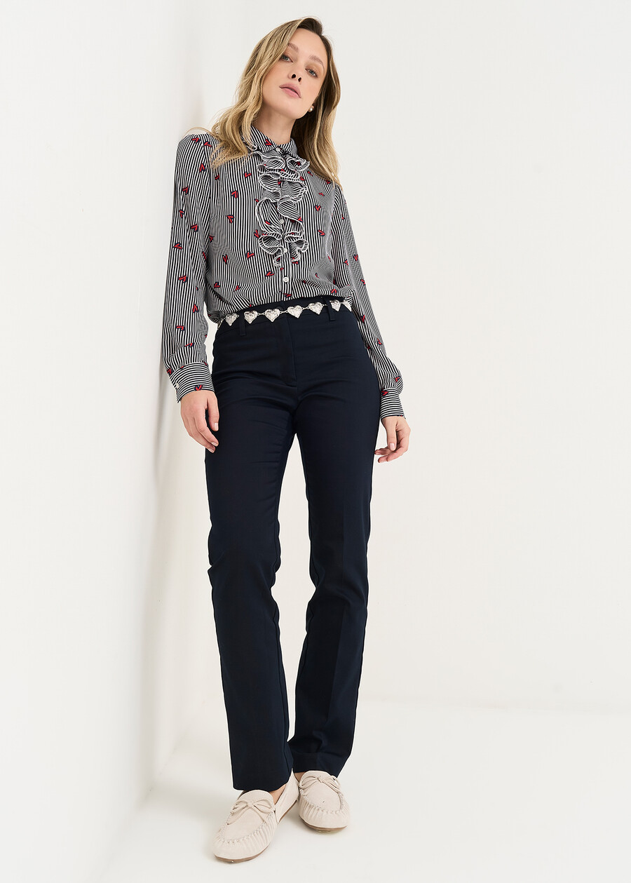 Pantaloni Pablos in cotone slim BLU Donna , immagine n. 1