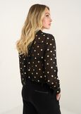 Cliz polka dot georgette shirt NERO BLACK Woman image number 3