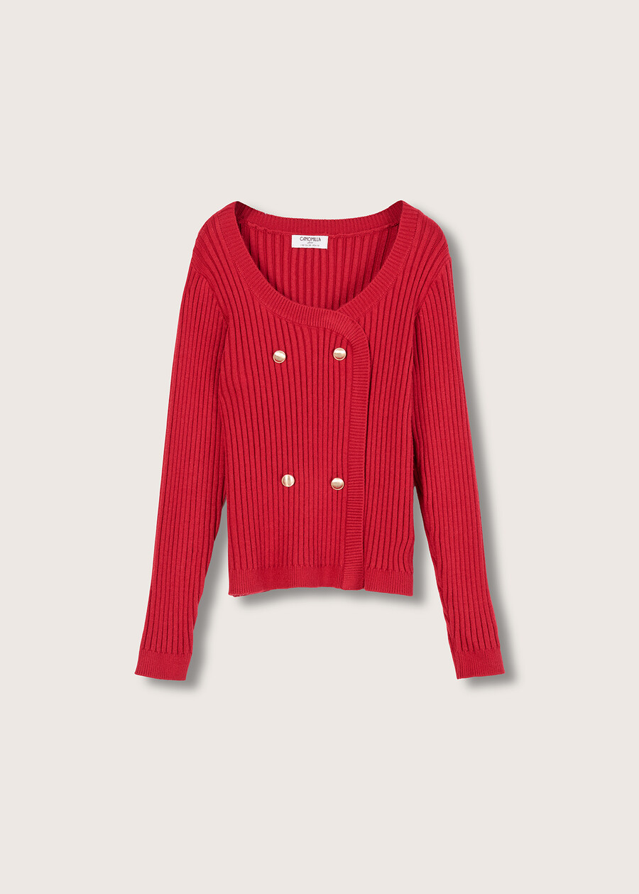 Maglia Moka in viscosa ROSSO BORDEAUXBLUE OLTREMARE Donna , immagine n. 4