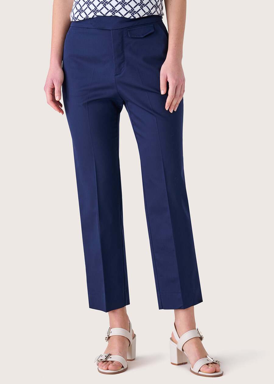 Alice cotton trousers BLUE OLTREMARE  Woman , image number 2