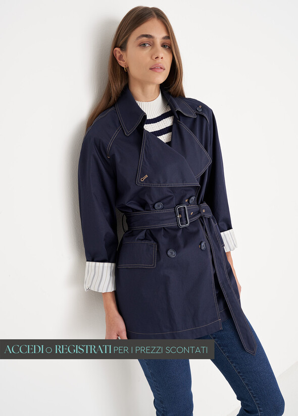 Ted cotton trench coat BLU Woman null