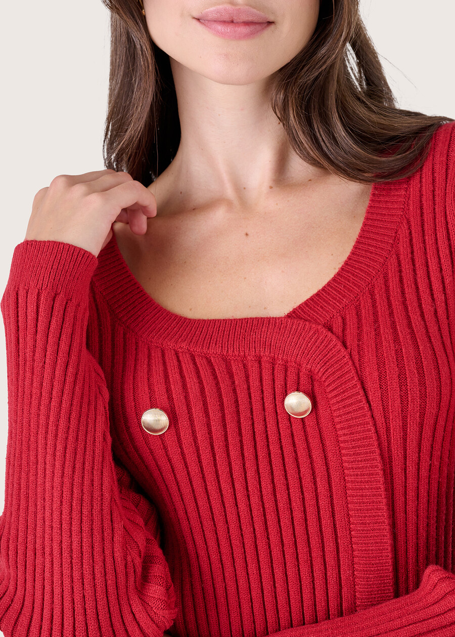 Maglia Moka in viscosa ROSSO BORDEAUXBLUE OLTREMARE Donna , immagine n. 2