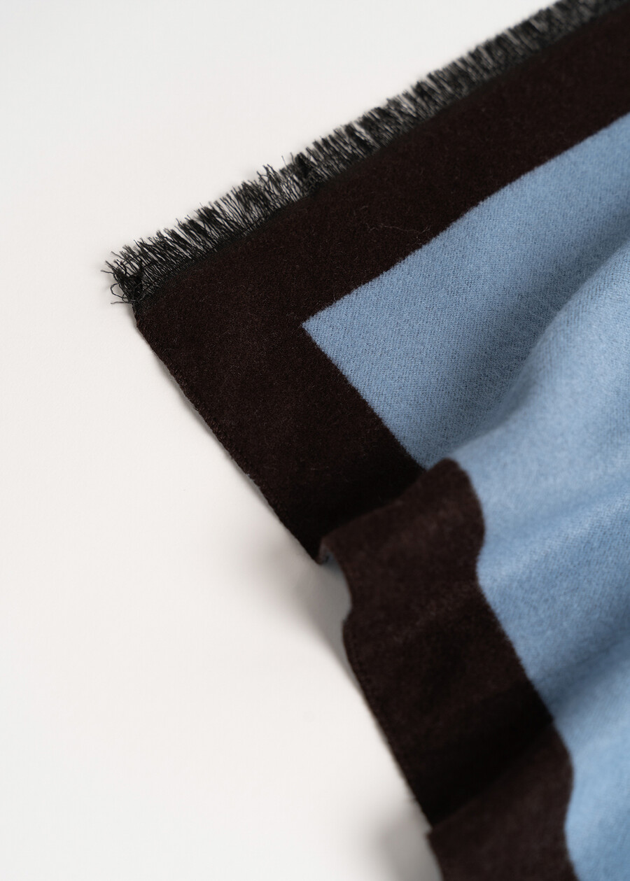 Sciarpa Susy con bordo a contrasto GRIGIO CENEREMARRONE CAFFE Donna , immagine n. 4