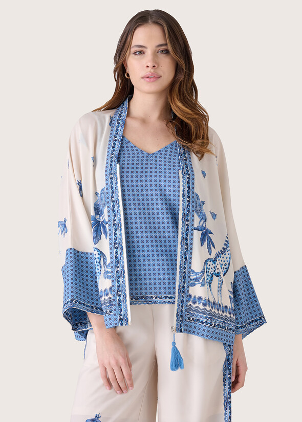 Coffy patterned cardigan BIANCO ORCHIDEA Woman null