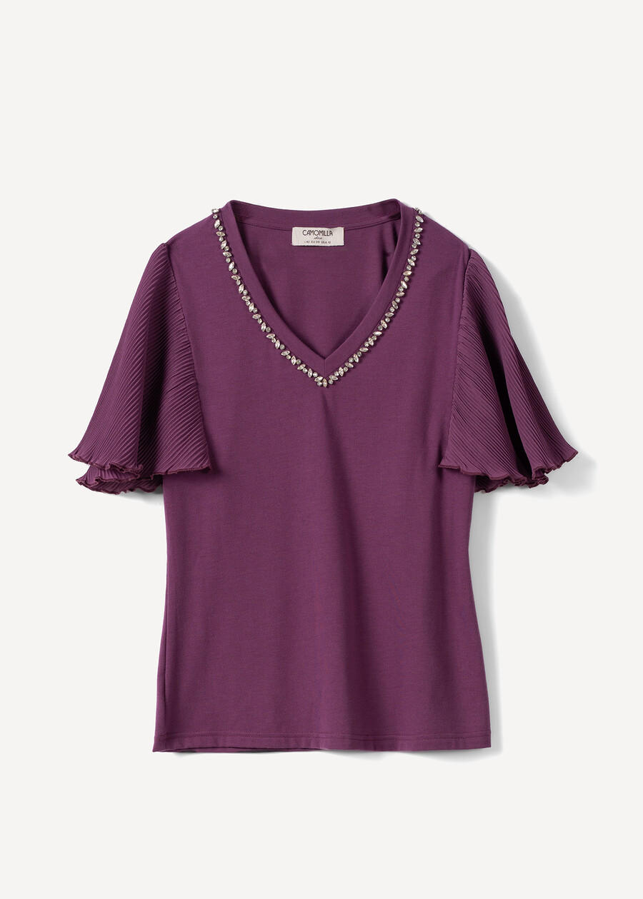 T-shirt Siby con cristalli VIOLA Donna , immagine n. 4