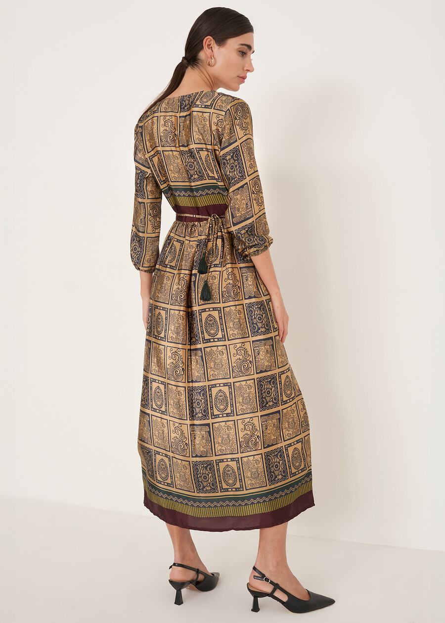 Artur ethnic print wrap dress BLU MIDNIGHTVIOLA VINACCIA Woman , image number 3