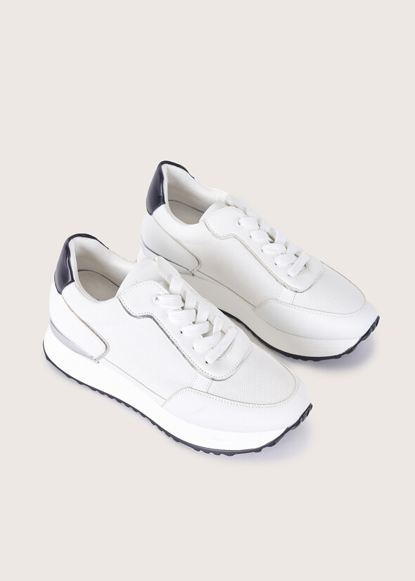 Sherlya mesh and eco-leather sneakers BIANCO WHITE Woman null