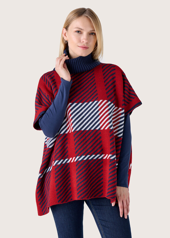 Marcella cape with macro check  Woman null
