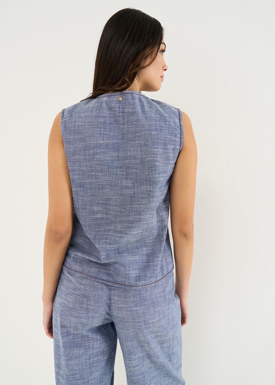 Top Taigo basic con scollo a V DENIM Donna , immagine n. 3