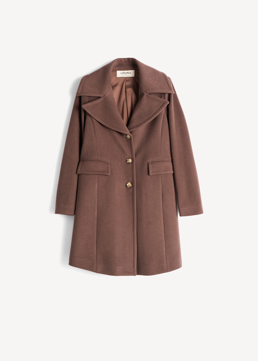 Chris single-breasted diagonal wool-blend coat BEIGE LATTEMARRONE Woman , image number 7