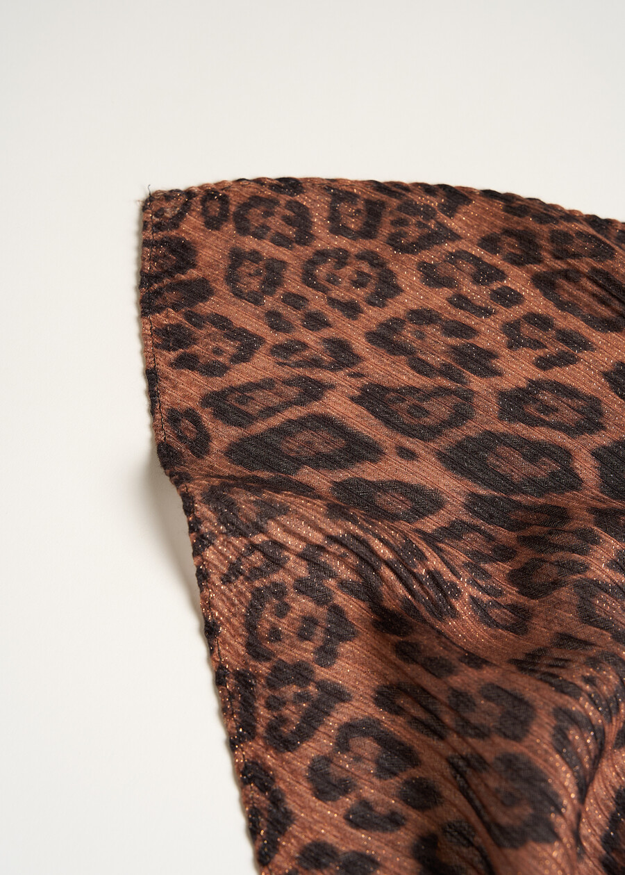 Suellen print pleated scarf MARRONE CARAMELLO Woman , image number 3