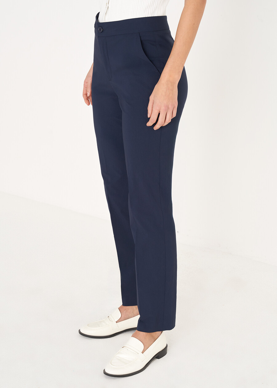Alice bengaline trousers BLUBIANCO WHITEMARRONENERO BLACK Woman , image number 2