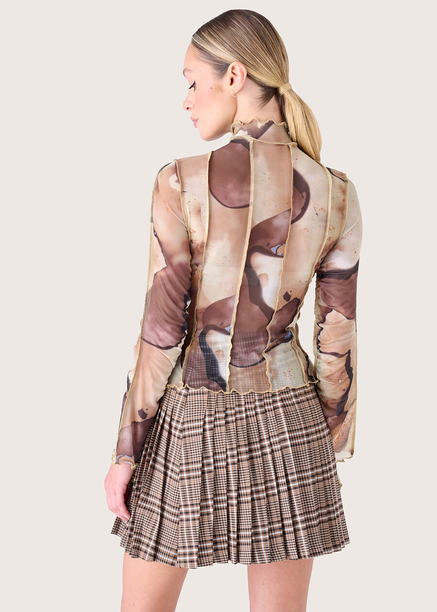 Maglia Simba in tessuto mesh BEIGE WOOD Donna , immagine n. 4