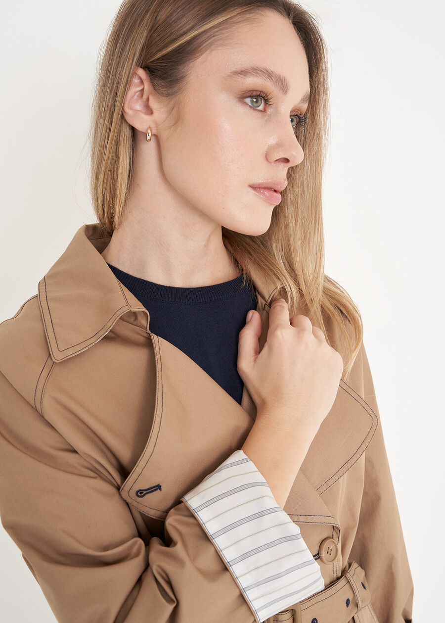 Ted cotton trench coat BEIGEBLU Woman , image number 4