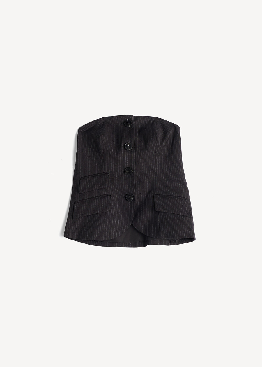 Top Teel bustier gessato NERO BLACK Donna , immagine n. 6