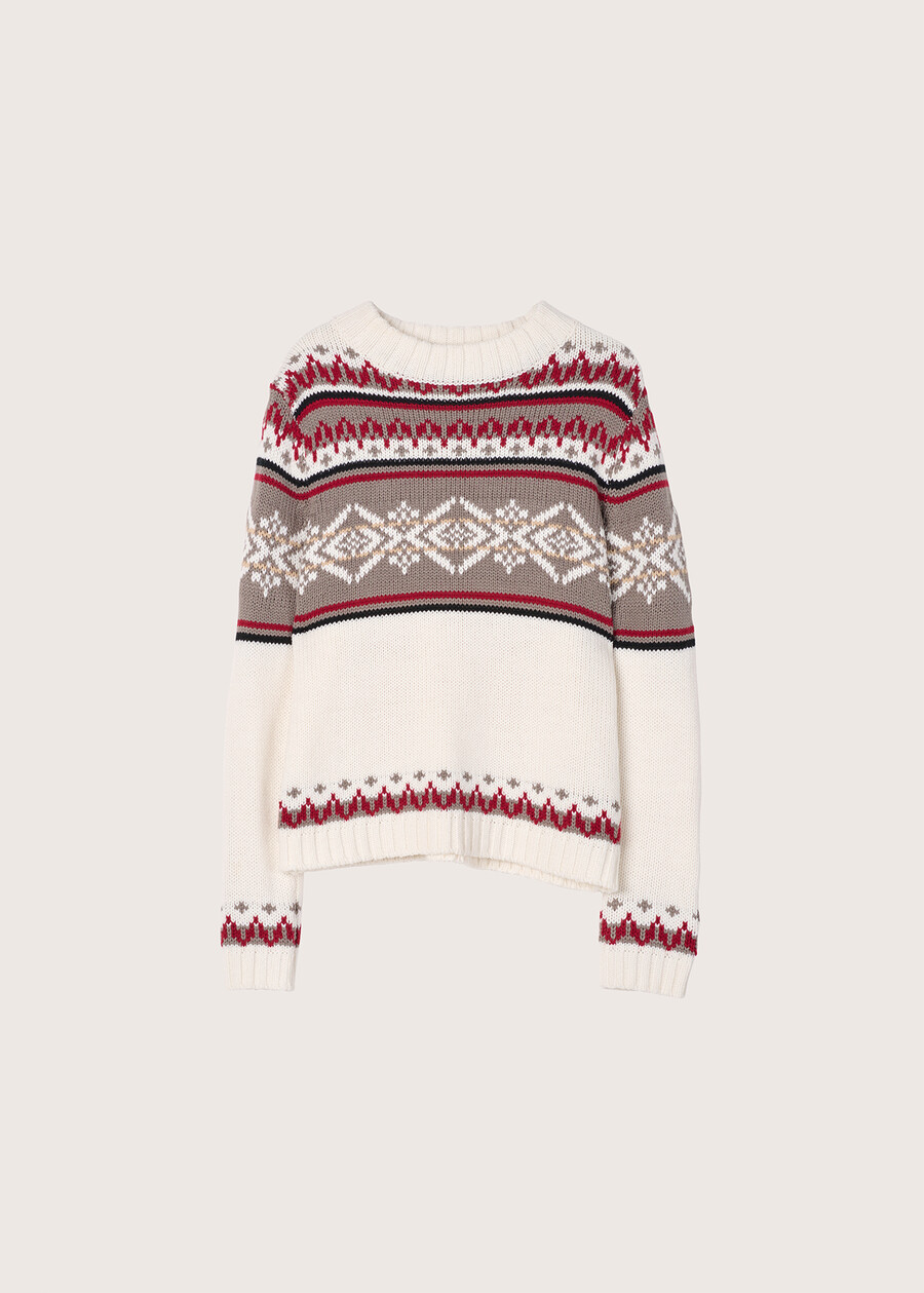 Maribor Norwegian pattern jumper BEIGE LATTE Woman , image number 5