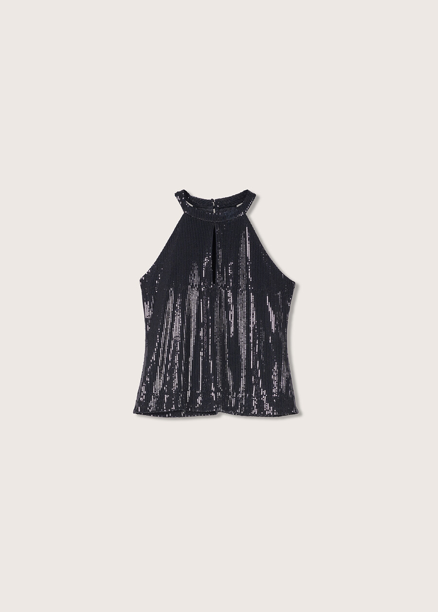 Top Tracy in paillettes NERO BLACK Donna , immagine n. 5