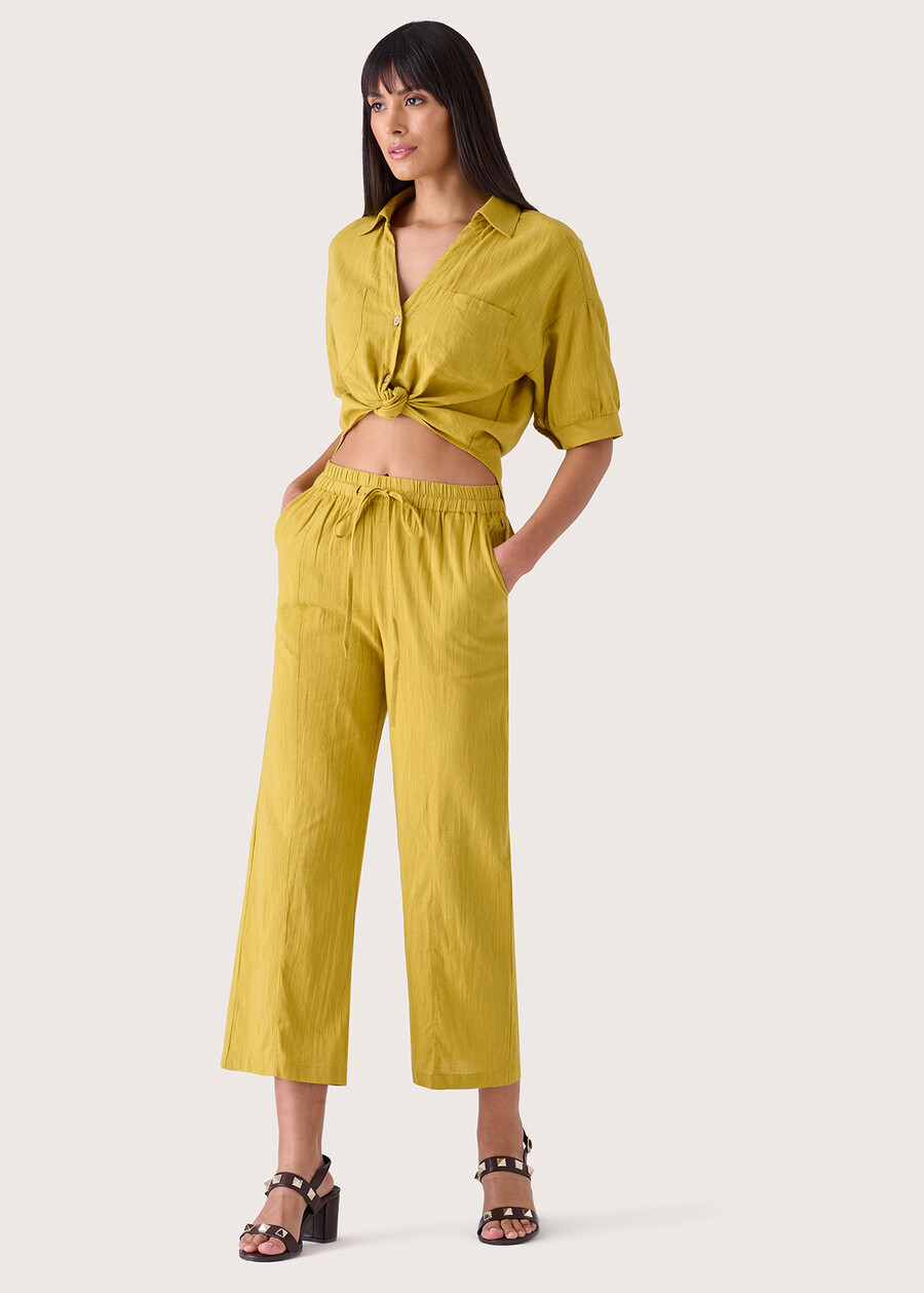 Camicia Camy in misto lino e cotone GIALLO MANGO Donna , immagine n. 4