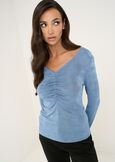 T-shirt Suamy lucida arricciata AZZURO AZZURRO Donna immagine n. 1