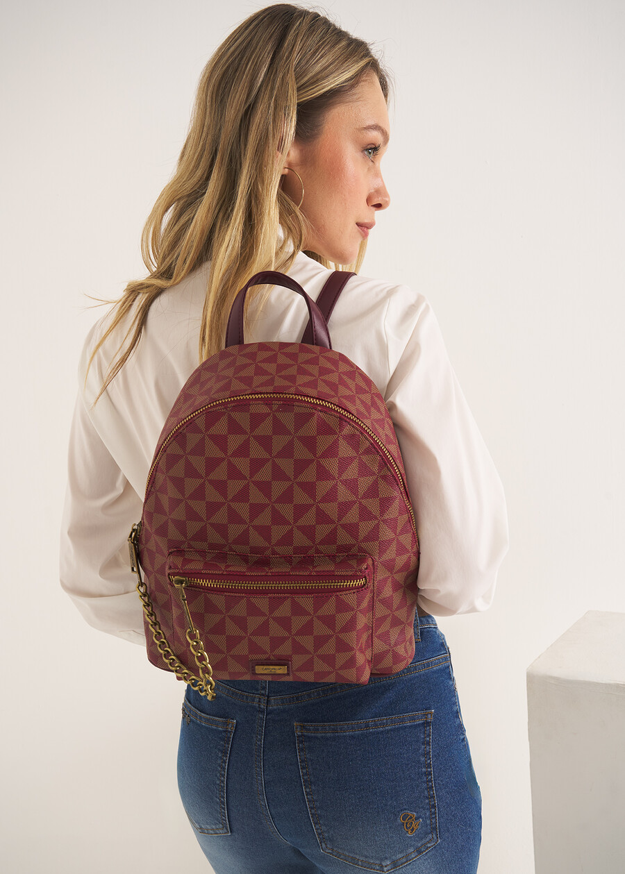 Billy printed faux leather backpack ROSSO CHIANTI Woman , image number 1