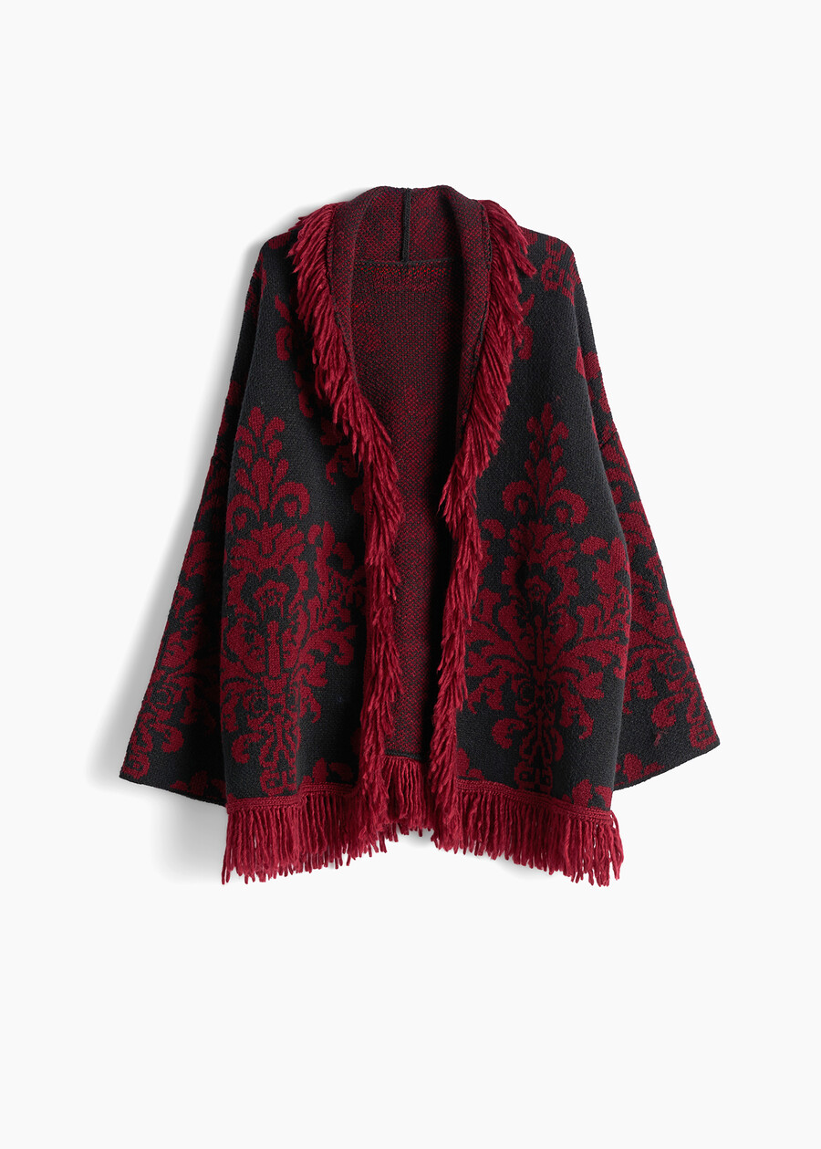 Cardigan Micaela jacquard con frange MARRONENERO Donna , immagine n. 7