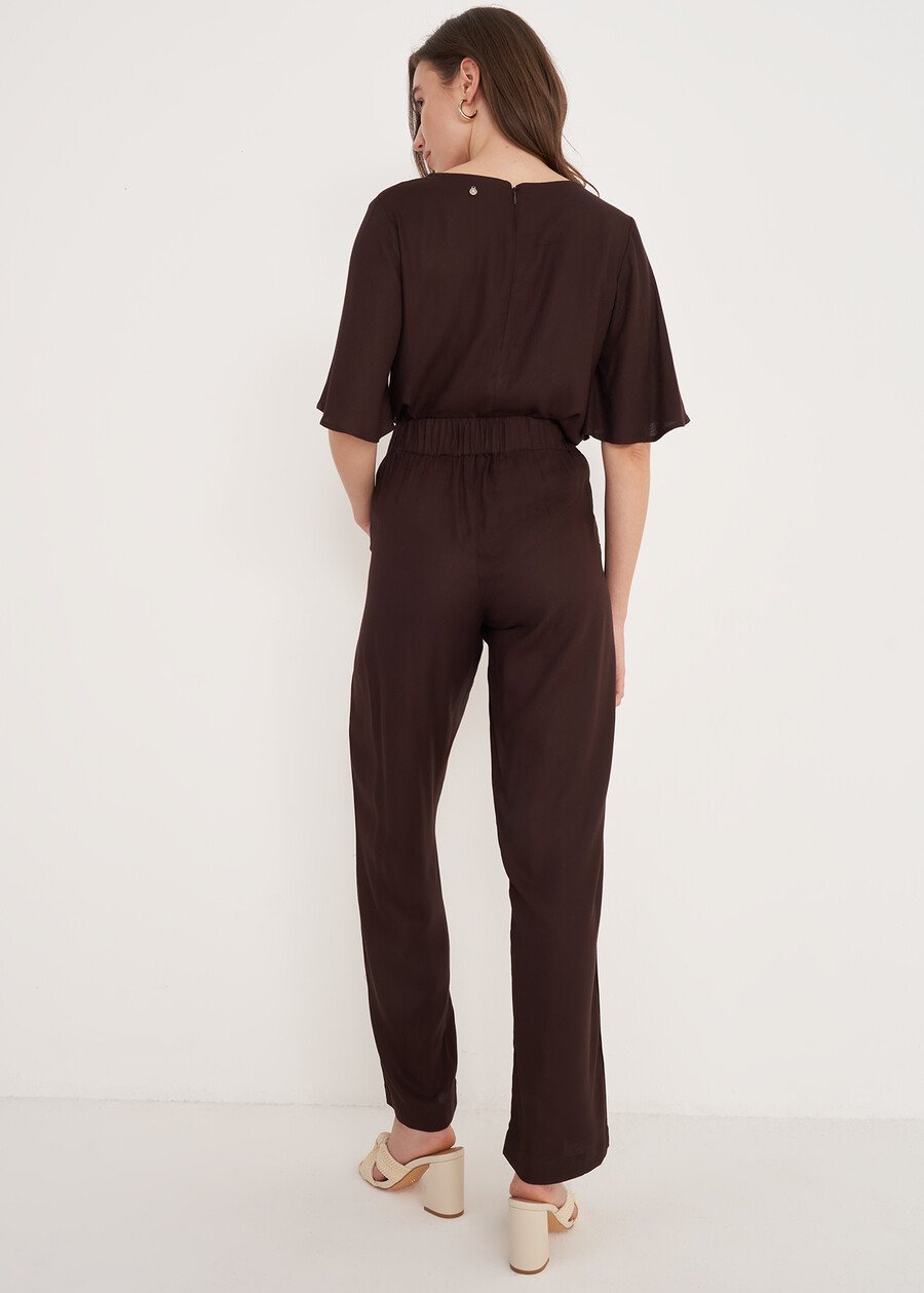 Pantaloni Ponty In Viscosa MARRONE JAVA Donna , immagine n. 4