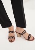 Sandalo Sacula in ecopelle animalier NERO BLACK Donna immagine n. 1