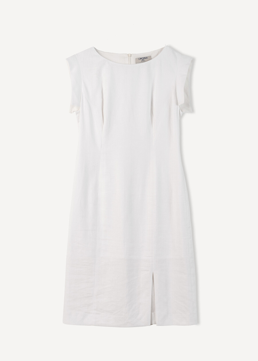 Abito Afef a tubino in misto lino ROSABIANCO WHITE Donna , immagine n. 6