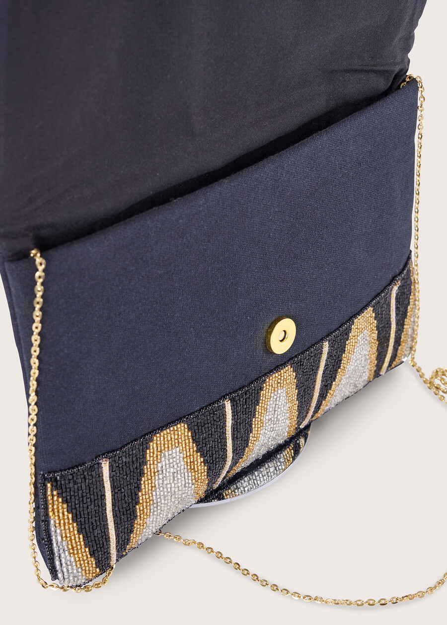 Barsaba clutch bag with beads NERO BLACKBLU LAGUNA Woman , image number 3