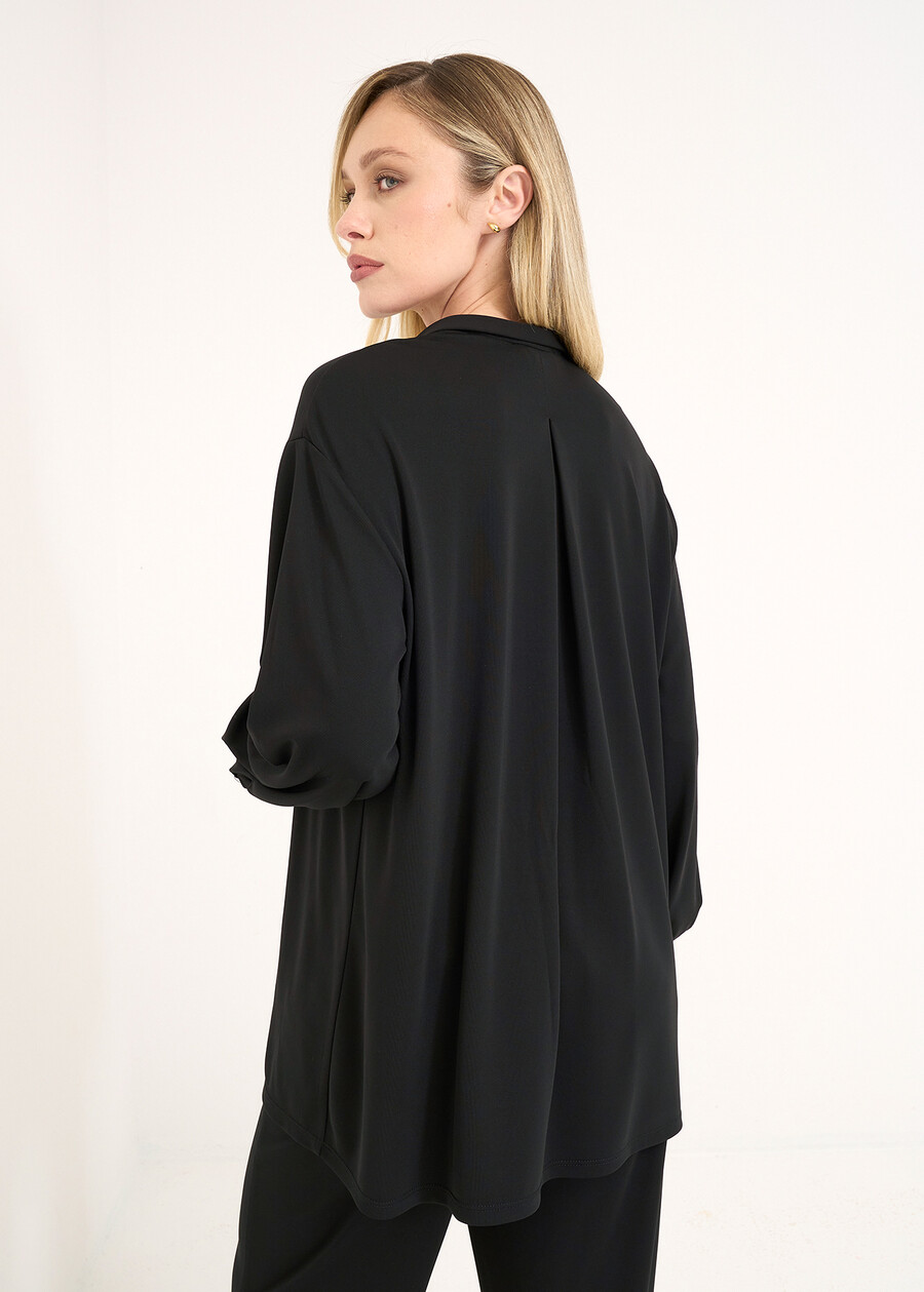 T-shirt Syria in jersey scolo a V NERO Donna , immagine n. 3