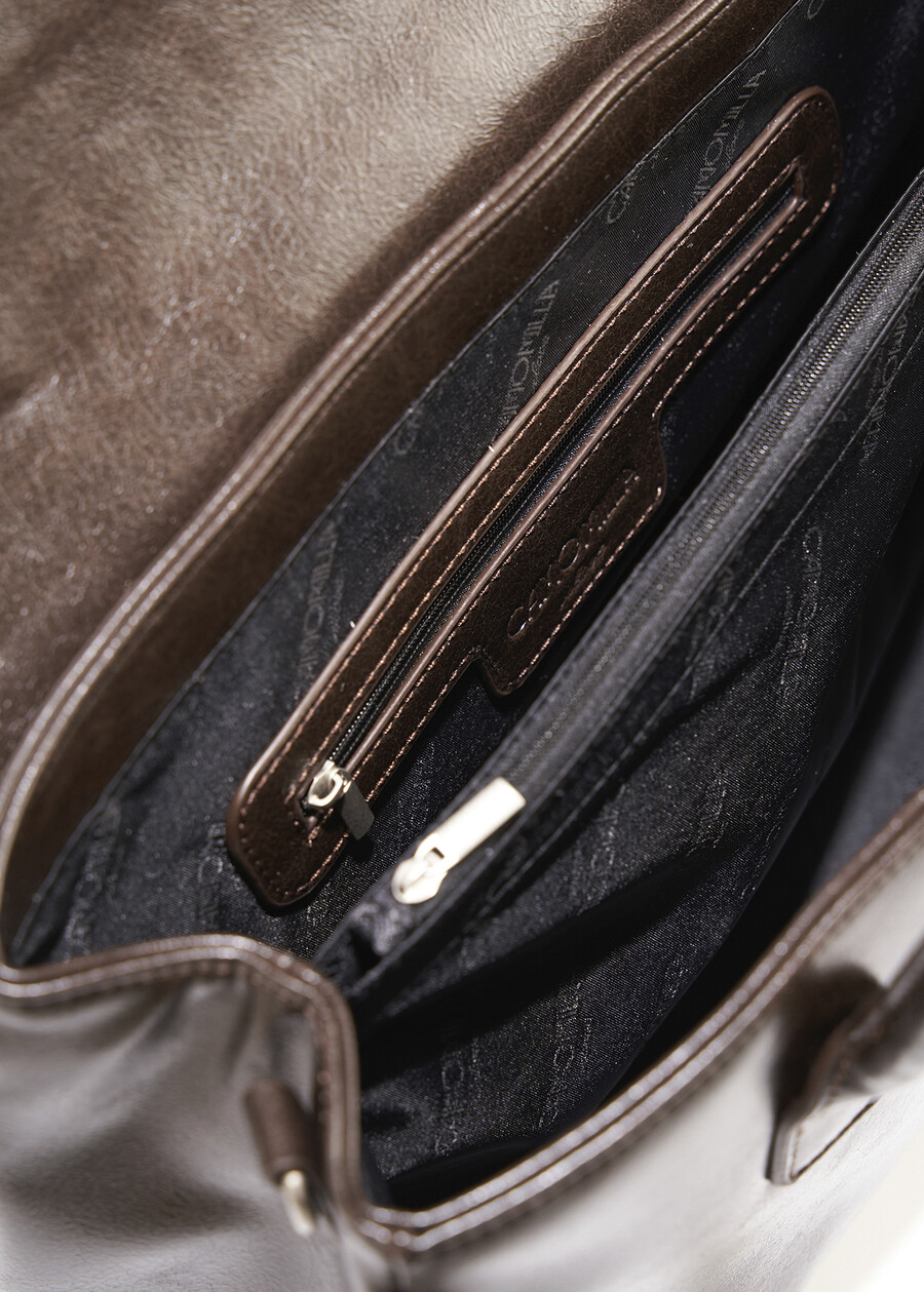 Bauletto Barthel effetto stropicciato MARRONE CAFFE Donna , immagine n. 3