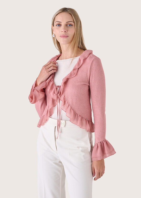 Cardigan Cuore in viscosa ROSA Donna null