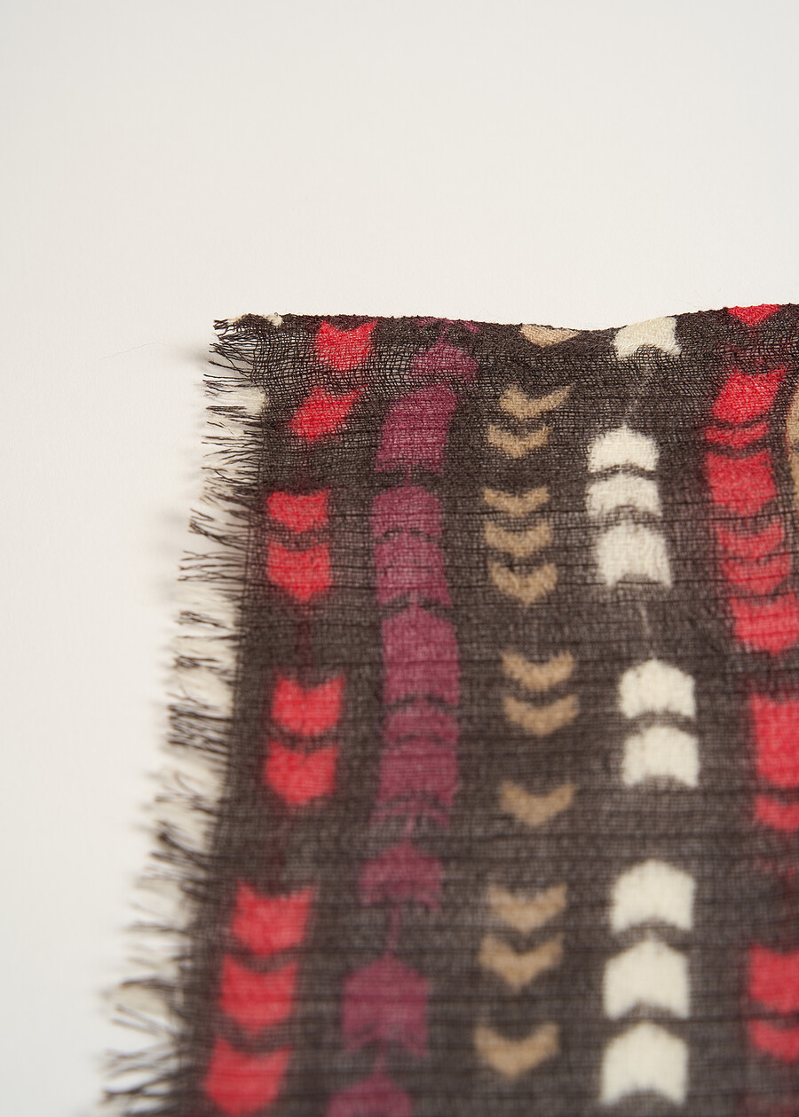 Serena patterned wool scarf ROSSO BORDEAUX Woman , image number 3