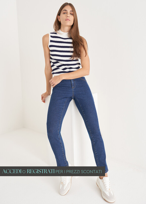 Pantalone Kate in denim di cotone DENIM DARK DENIM Donna null