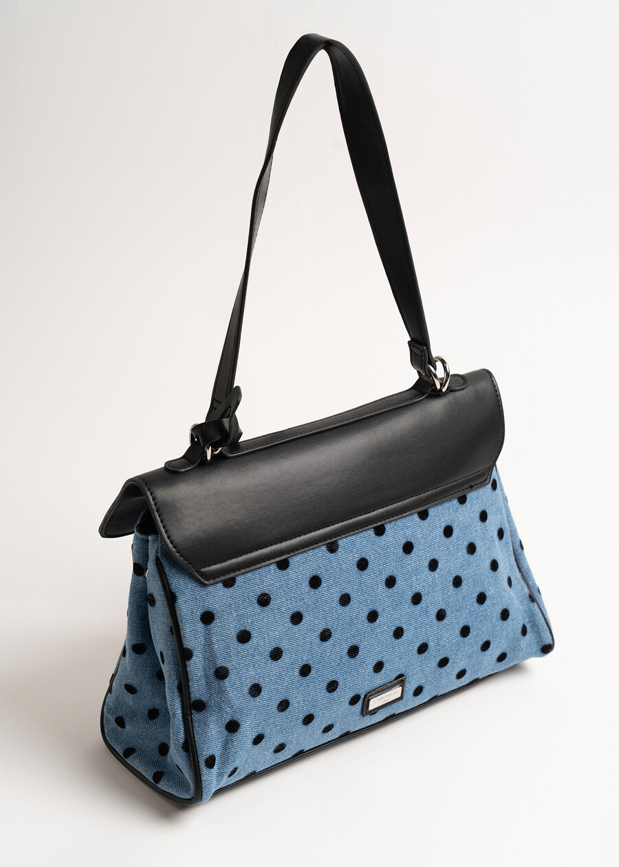 Brenda polka dot denim handbag NERO BLACK Woman , image number 5