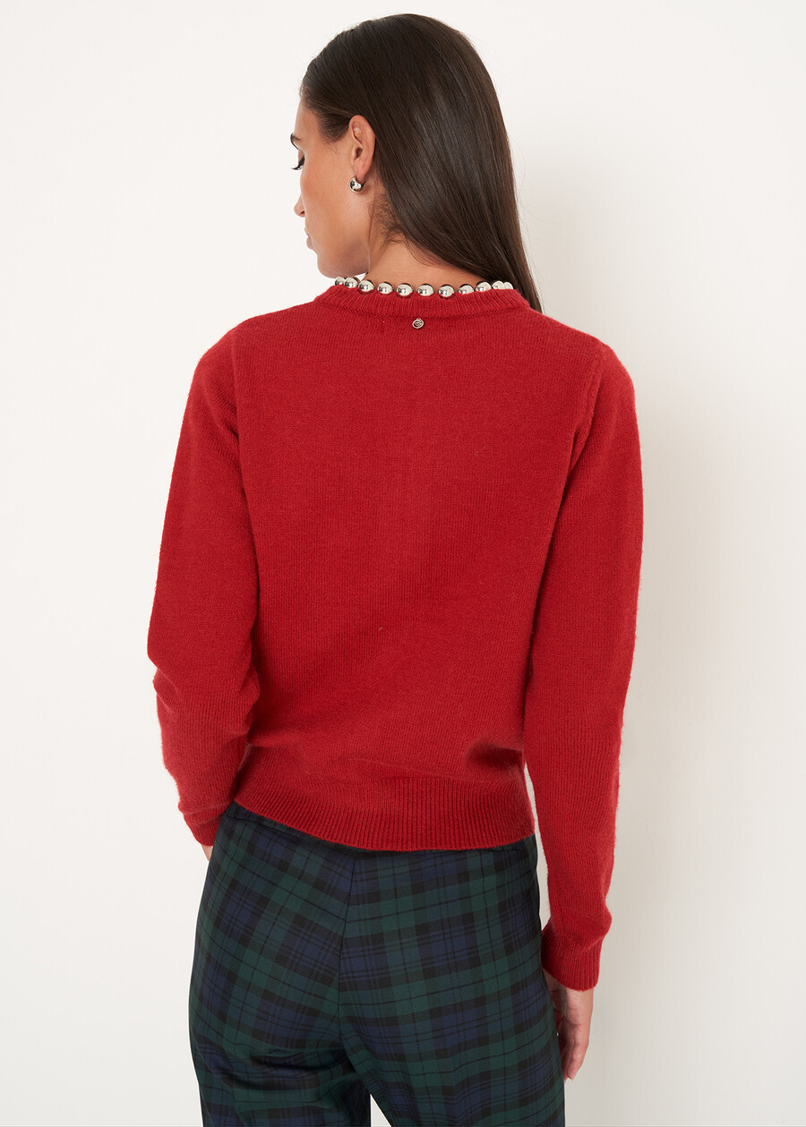 Coeur cardigan with jewel detail ROSSOBEIGE LATTE Woman , image number 3