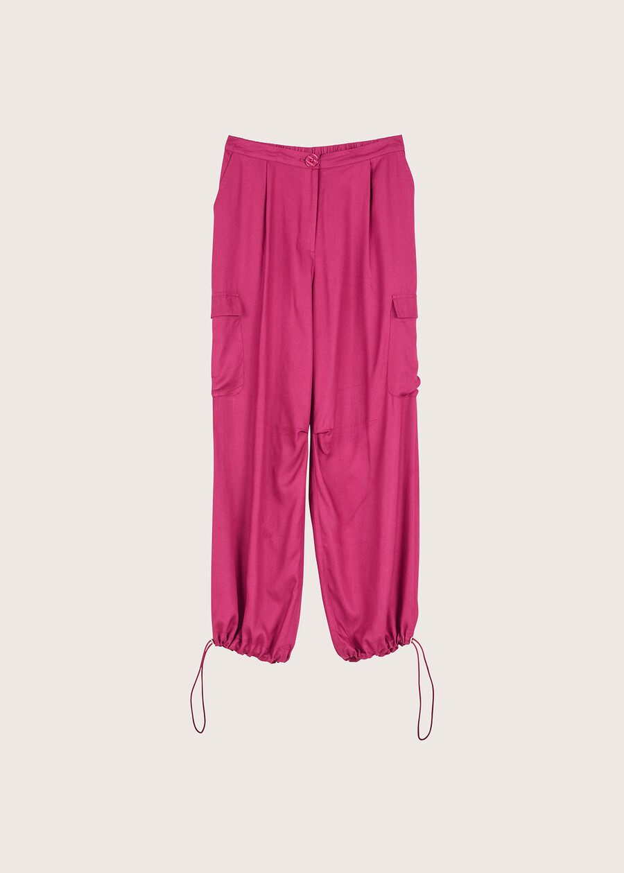 Pry 100% rayon twill trousers ROSSO CHIANTI Woman , image number 5