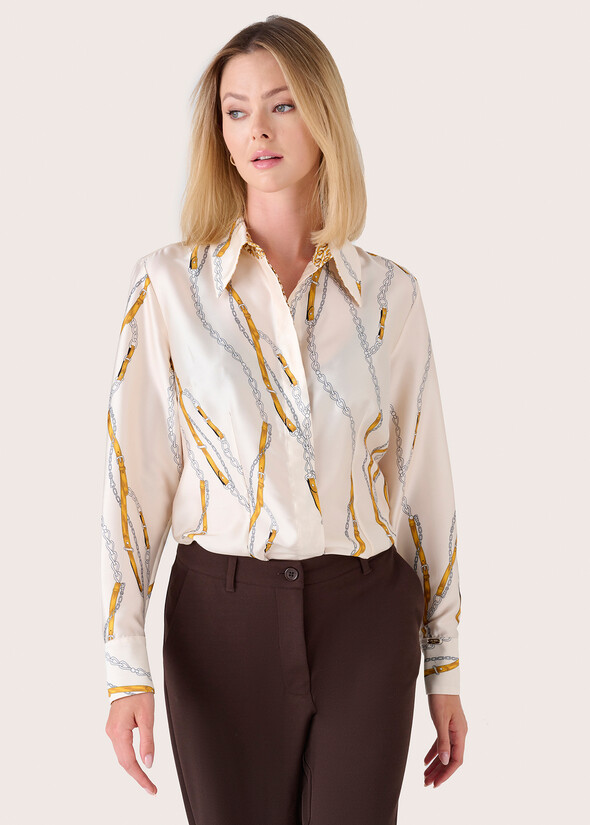 Camicia Alessia in satin BIANCO OFF WHITE Donna null