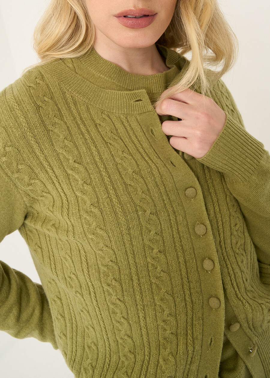 Cardigan Chiara in lana cashmere ROSSO BORDEAUXVERDE Donna , immagine n. 2