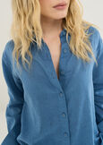 Clizia long linen shirt BIANCO WHITEBLU AVION Woman image number 2