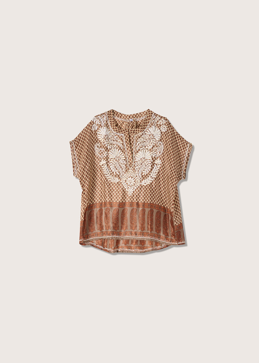 Blusa Cristie a fantasia MARRONE AMBER Donna , immagine n. 4