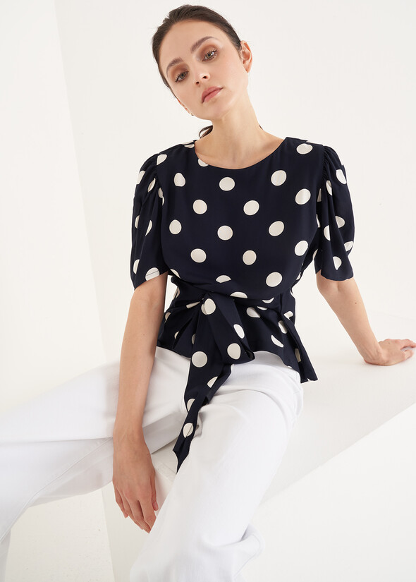 Baby Polka Dot Blouse BLU NAVY Woman null