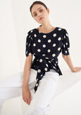 Blusa Baby A Pois BLU NAVY Donna immagine n. 1