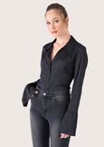 Camicia Camylla in satin NERO BLACKROSA BOUQUET Donna immagine n. 1
