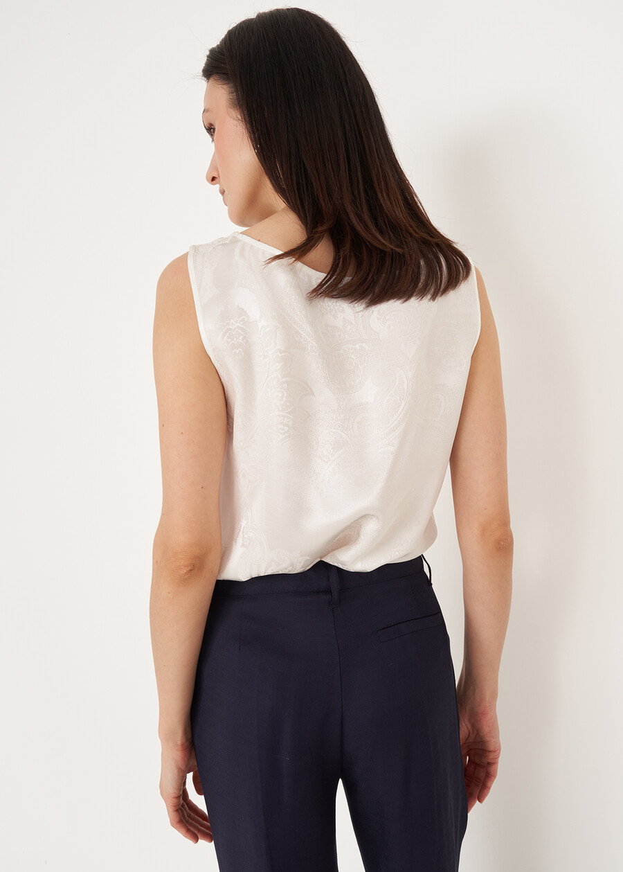 Top Tex in seta BIANCO WHITEBEIGE Donna , immagine n. 3