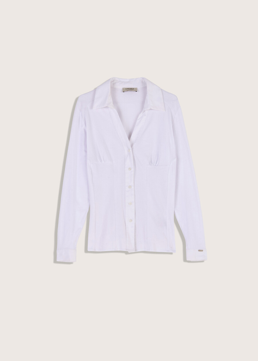 Scarlett double fabric shirt BIANCO WHITE Woman , image number 1