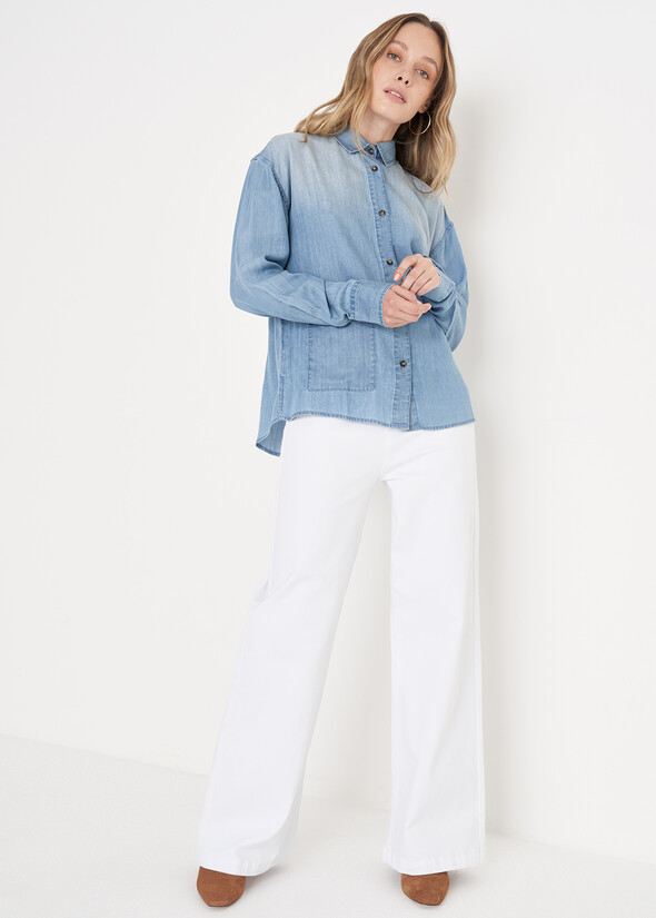 Pantalone Dannie in denim di cotone BIANCO WHITE Donna null